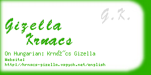 gizella krnacs business card